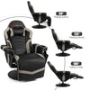 Gaming Recliner Massage Gaming Chair Ergonomic Leather Single Sofa Reclining Gaming Chair with Adjustable Backrest & Footrest