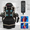 Gaming Recliner Massage Gaming Chair Ergonomic Leather Single Sofa Reclining Gaming Chair with Adjustable Backrest & Footrest