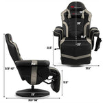 Gaming Recliner Massage Gaming Chair Ergonomic Leather Single Sofa Reclining Gaming Chair with Adjustable Backrest & Footrest