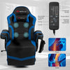 Gaming Recliner Massage Gaming Chair Ergonomic Leather Single Sofa Reclining Gaming Chair with Adjustable Backrest & Footrest