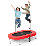 Foldable Oval Trampoline Double Mini Kids Fitness Trampoline Rebounder with Adjustable Handle