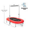 Foldable Oval Trampoline Double Mini Kids Fitness Trampoline Rebounder with Adjustable Handle