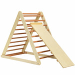 Foldable Wooden Climbing Triangle with Ramp & Ladder, Kids Indoor Climber Montessori Climbing Toys for Toddlers