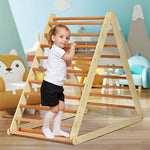 Foldable Wooden Climbing Triangle with Ramp & Ladder, Kids Indoor Climber Montessori Climbing Toys for Toddlers