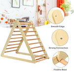 Foldable Wooden Climbing Triangle with Ramp & Ladder, Kids Indoor Climber Montessori Climbing Toys for Toddlers