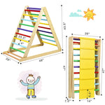 Foldable Wooden Climbing Triangle with Ramp & Ladder, Kids Indoor Climber Montessori Climbing Toys for Toddlers