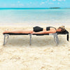 Folding Beach Lounge Chair 5-Position Adjustable Outdoor Tanning Chair with Pillow