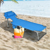 Folding Beach Lounge Chair 5-Position Adjustable Outdoor Tanning Chair with Pillow