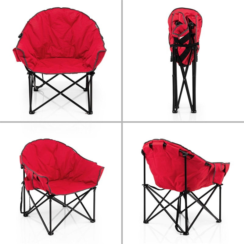 Folding Camping Moon Padded Chair with Carry Bag