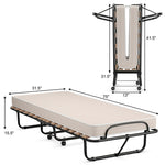 Folding Guest Bed Rollaway Bed Portable Sleeping Cot Bed with 4-Inch Memory Foam Mattress