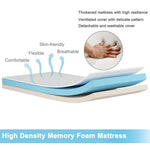 Folding Guest Bed Rollaway Bed Portable Sleeping Cot Bed with 4-Inch Memory Foam Mattress