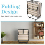 Folding Guest Bed Rollaway Bed Portable Sleeping Cot Bed with 4-Inch Memory Foam Mattress