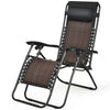 Folding Patio Rattan Zero Gravity Lounge Chair Recliner