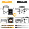 Portable Camping Kitchen Aluminum Outdoor Cooking Table Folding Grill Table 26'' Tabletop with Storage, Detachable Windscreen & Carry Bag