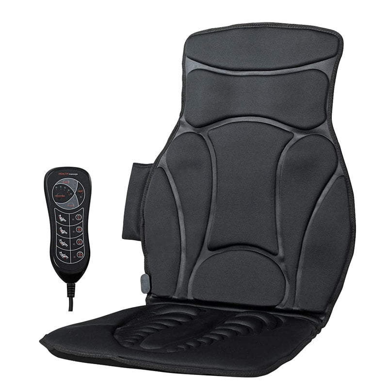 Folding 10 Vibration Motors Massage Seat Cushion Back Massager with 2 Heating Pads 3 Adjustable Intensity