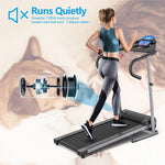 1100W Folding Treadmill Compact Motorized Running Jogging Machine Easy Assembly Electric Walking Machine with LCD Monitor & Heart Rate Sensor