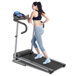 1100W Folding Treadmill Compact Motorized Running Jogging Machine Easy Assembly Electric Walking Machine with LCD Monitor & Heart Rate Sensor