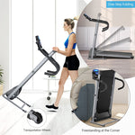 1100W Folding Treadmill Compact Motorized Running Jogging Machine Easy Assembly Electric Walking Machine with LCD Monitor & Heart Rate Sensor