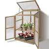 Cold Frame Portable Wooden Greenhouse Outdoor Indoor 3-Tier Raised Flower Planter Protection with Transparent Openable Roof & Double Doors