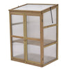 Cold Frame Portable Wooden Greenhouse Outdoor Indoor 3-Tier Raised Flower Planter Protection with Transparent Openable Roof & Double Doors