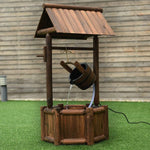 Garden Wooden Wishing Well Water Fountain with Electric Pump - Bestoutdor