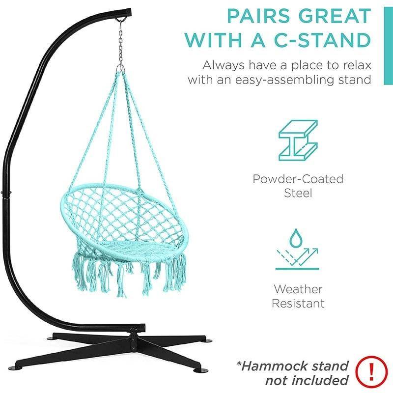 Cotton Rope Hanging Macrame Swing Chair - Bestoutdor