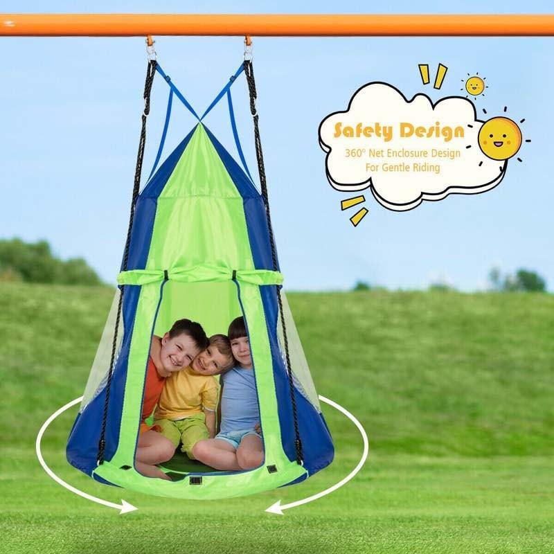 40'' Kids Hanging Chair Swing Tent Set - Bestoutdor