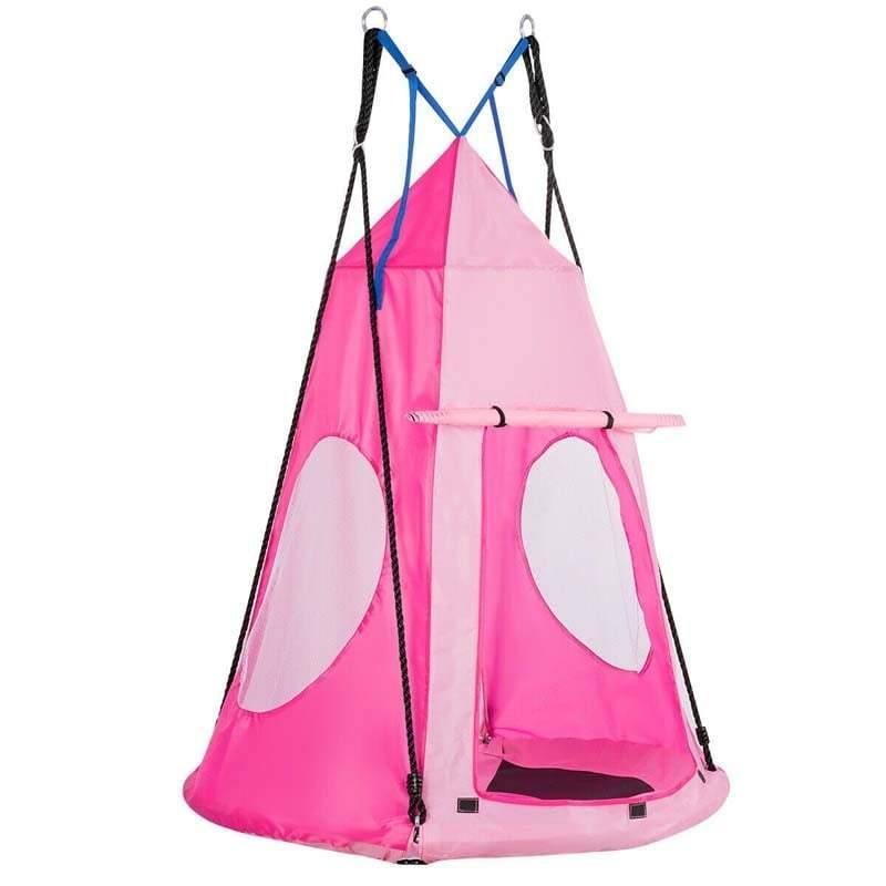 40'' Kids Hanging Chair Swing Tent Set - Bestoutdor