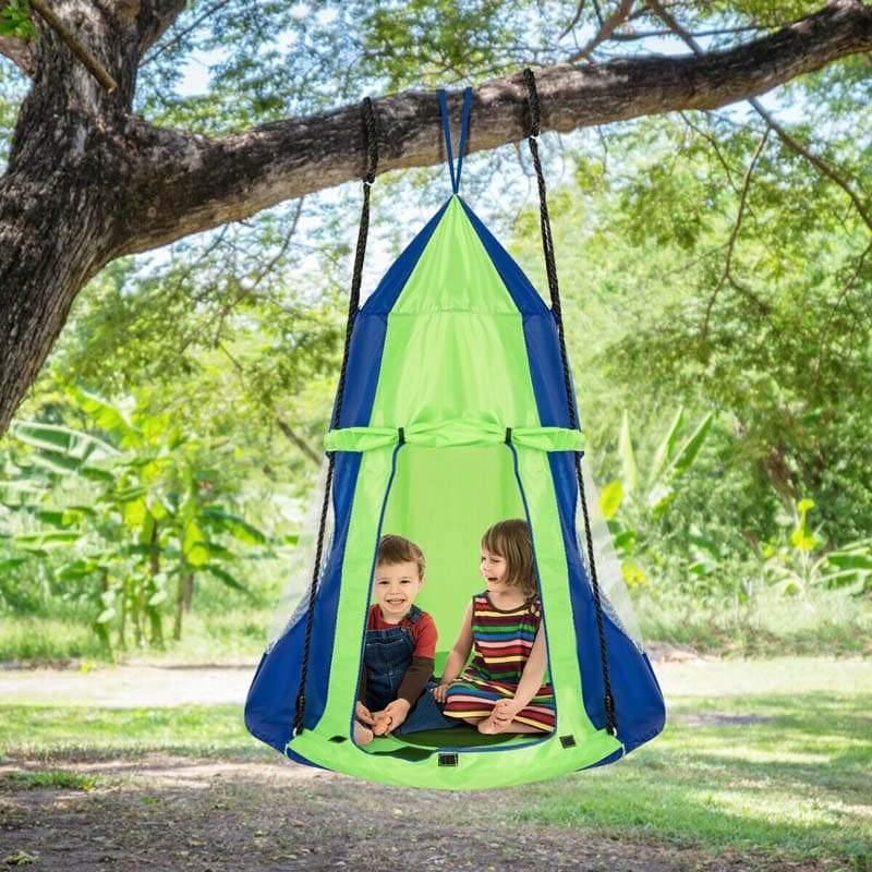 40'' Kids Hanging Chair Swing Tent Set - Bestoutdor