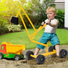 Heavy Duty Kids Ride-on Sand Digger Digging Scooper Excavator Sandbox Digger Toy with Wheels & 360° Swivel Seat