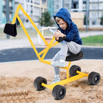 Heavy Duty Kids Ride-on Sand Digger Digging Scooper Excavator Sandbox Digger Toy with Wheels & 360° Swivel Seat