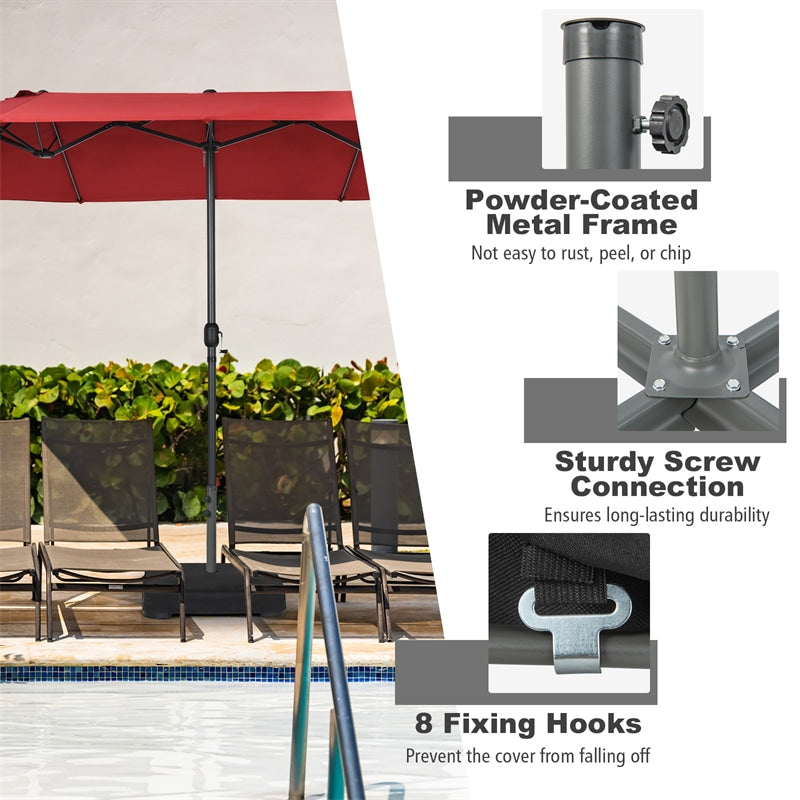 200lbs Fillable Umbrella Base Heavy Duty Patio Market Offset Umbrella Base with 2 Sandbags