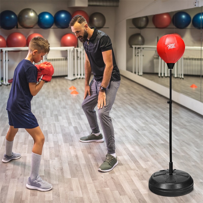 Height Adjustable Punching Bag Boxing Set with Stand and Boxing Gloves for Adults & Kids