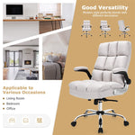 Ergonomic Office Chair Big & Tall Executive Chair Adjustable Height Desk Chair Swivel Upholstered Chair with Flip-up Arm & Thick Padding