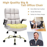 Ergonomic Office Chair Big & Tall Executive Chair Adjustable Height Desk Chair Swivel Upholstered Chair with Flip-up Arm & Thick Padding