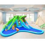 Inflatable Water Slide Crocodile Mighty Bounce House Water Park with Splash Pool & 780W Blower for Kids Backyard Family Fun