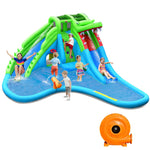 Inflatable Water Slide Crocodile Mighty Bounce House Water Park with Splash Pool & 780W Blower for Kids Backyard Family Fun