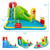 7-in-1 Inflatable Water Slide Kids Splash Pool Bounce House Mega Waterslide Park for Indoor Outdoor Fun without Blower