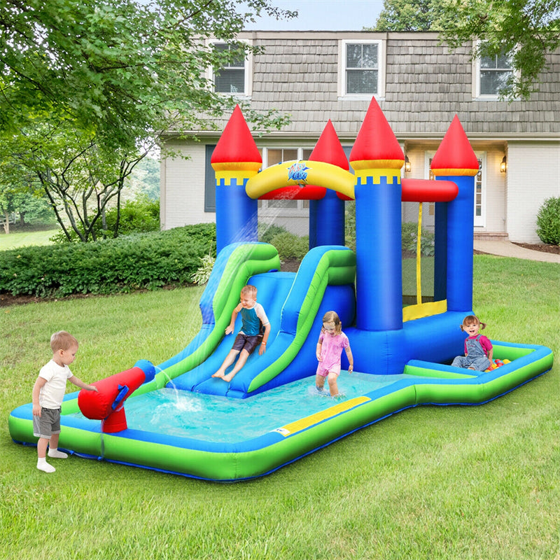 Inflatable Water Slide Bouncy Castle Splash Pool Water Cannon without Blower