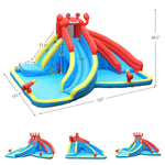 Inflatable Water Slide Crab Dual Slide Bounce House Splash Pool with 950W Blower