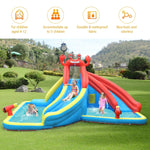 Inflatable Water Slide Crab Dual Slide Bounce House Splash Pool with 950W Blower