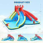 Inflatable Water Slide Crab Dual Slide Bounce House Splash Pool without Blower