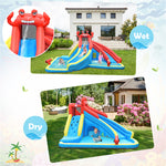 Inflatable Water Slide Crab Dual Slide Bounce House Splash Pool without Blower