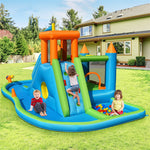 Inflatable Water Slide Bounce House 8-in-1 Kids Waterslide Splash Pool Water Park with Ball Pit & 735W Blower for Boys Girls Backyard Party Gifts