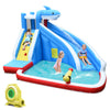 Inflatable Water Slide Shark Themed Bounce House Waterslide Park with 750W Blower, Long Slide, Climbing, Splash Pool for Kids Backyard Outdoor Fun