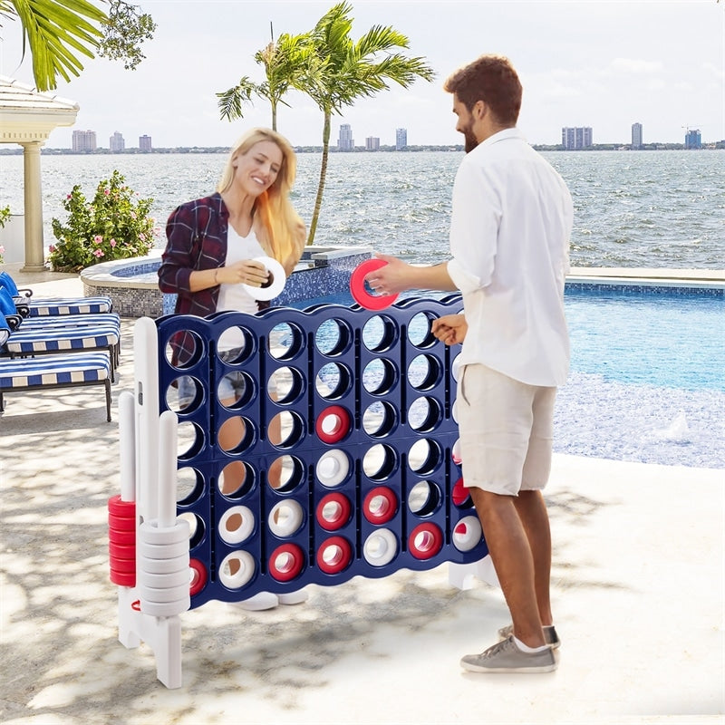 Jumbo 4-to-Score Giant 4-in-A-Row Game Outdoor Indoor Connect Four Game for Kids & Adults