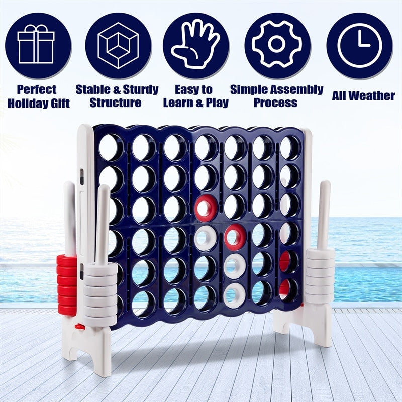 Jumbo 4-to-Score Giant 4-in-A-Row Game Outdoor Indoor Connect Four Game for Kids & Adults