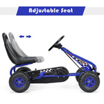 Kids Pedal Go Kart 4 Wheel Pedal Powered Ride On Car Toy with Adjustable Seat & Steering Wheels