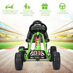 Kids Pedal Go Kart 4 Wheel Pedal Powered Ride On Car Toy with Adjustable Seat & Steering Wheels