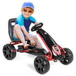 Kids Go Kart Ride-On 4 Wheel Pedal Car with Adjustable Seat